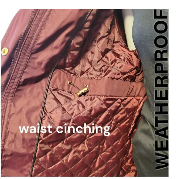 Weatherproof | Women's Hooded Anorak Trench in Bordeaux with Gold Hardware | NWT - Picture 9 of 10
